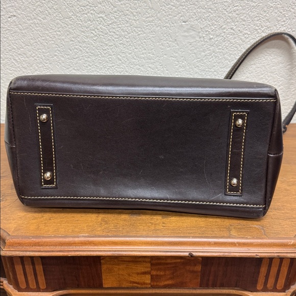 Dooney & Bourke Double Pocket Satchel Dillen in Blue Croc Embossed Leather - Picture 5 of 8